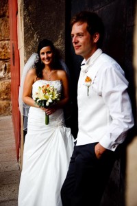 Bride and grooms wedding in Seville