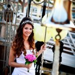 Bridal Fashion shoot on board HMS Schooner Pickle in Gibraltar Marina