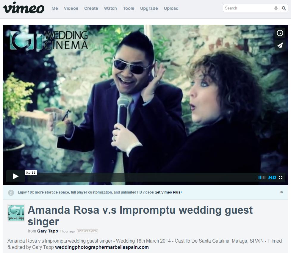 Amanda Rosa v.s Impromptu wedding guest singer