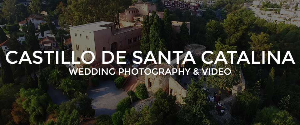 Aerial view of the Castillo De Santa Catalina Wedding venue in Malaga, Spain