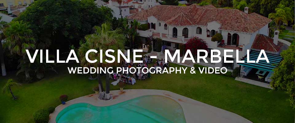 Aerial views of the Villa Cisne wedding venue in Marbella