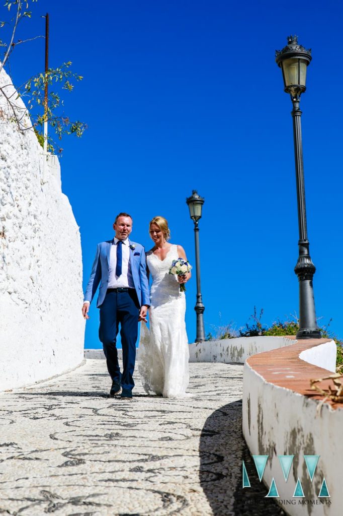 Bride and groom at their wedding in Nerja