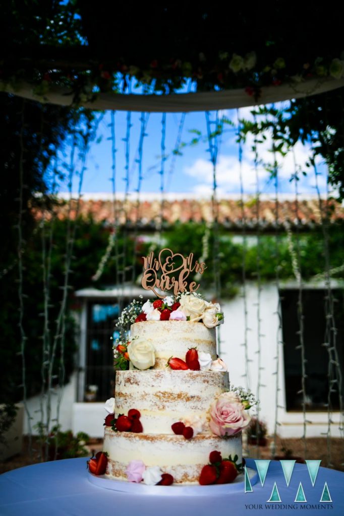 Wedding cake on display at the Hacienda San Jose