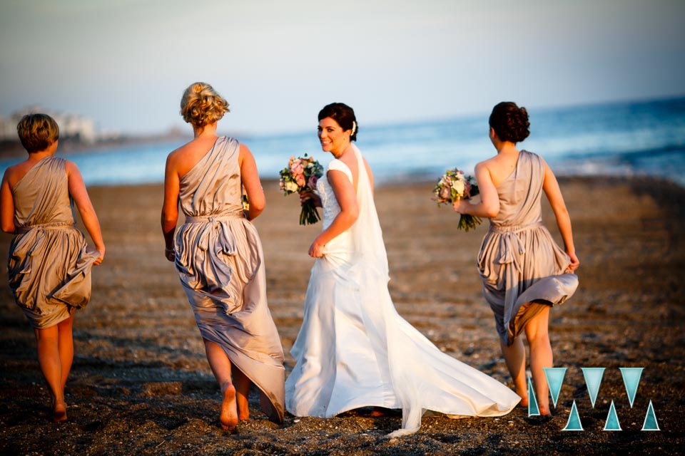 Marinas De Nerja beach wedding with Bride