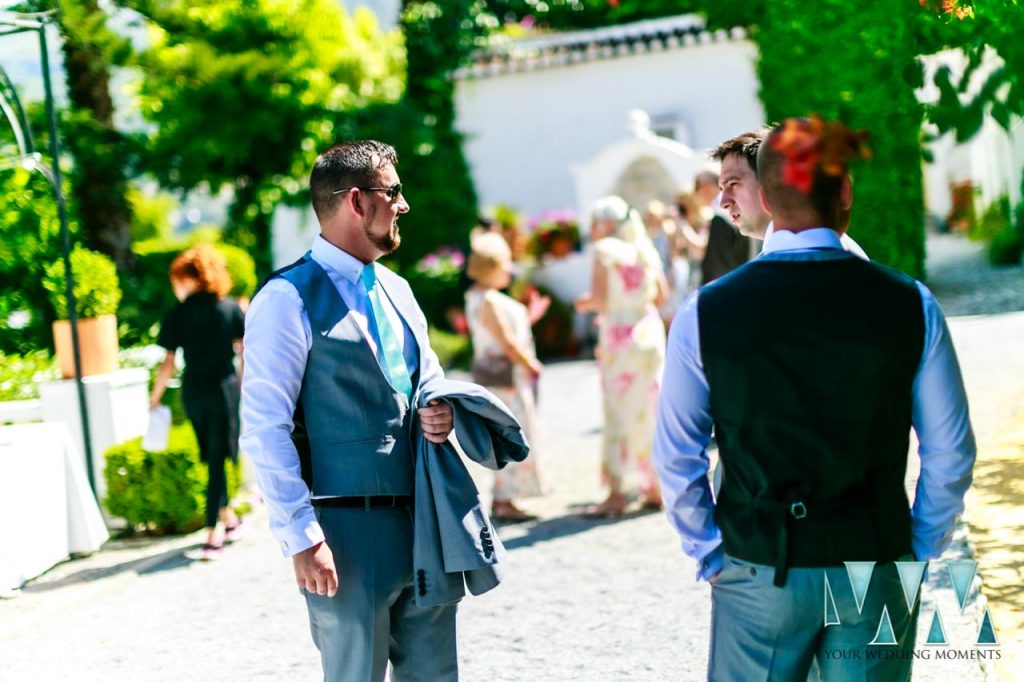The groom waiting pre ceremony at Palacete De Cazulas