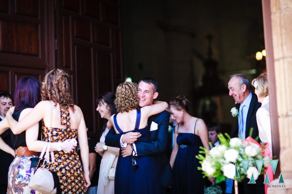 Groom hug at Ronda Wedding