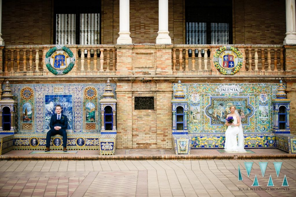 Plaza De Espana in Seville Wedding Photographer