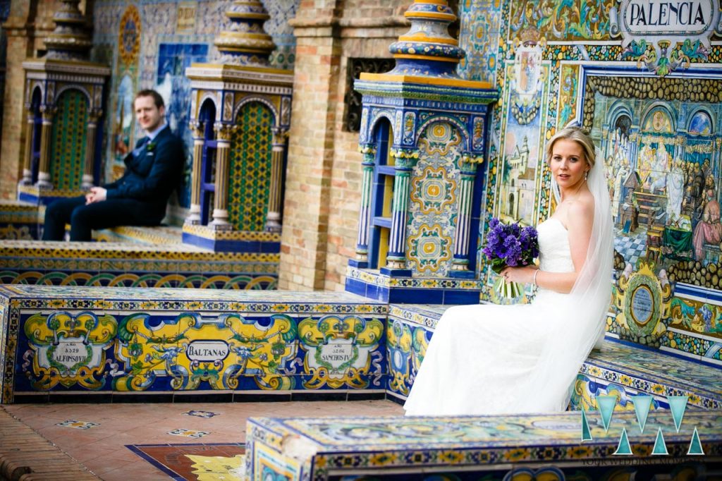 Plaza De Espana in Seville Wedding Photographer