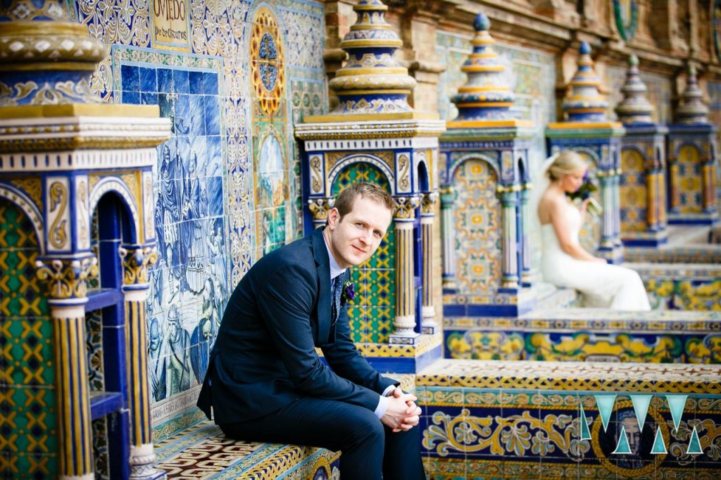 Plaza De Espana in Seville Wedding Photographer