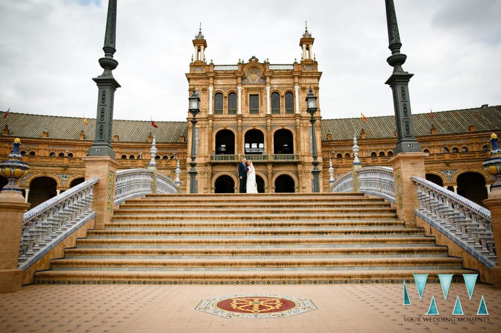 Plaza De Espana in Seville Wedding Photographer