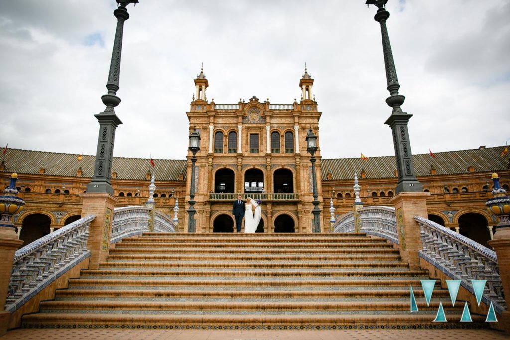 Plaza De Espana in Seville Wedding Photographer