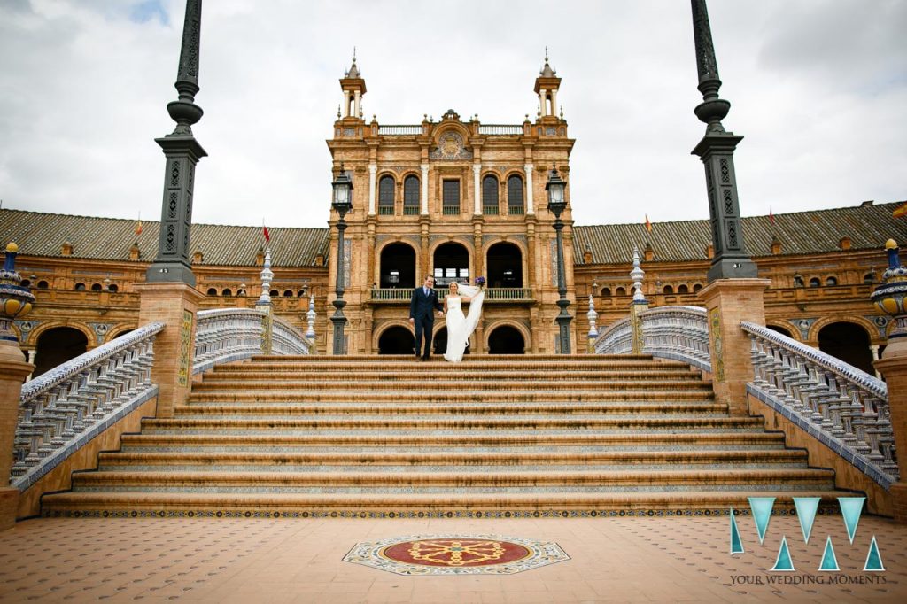 Plaza De Espana in Seville Wedding Photographer