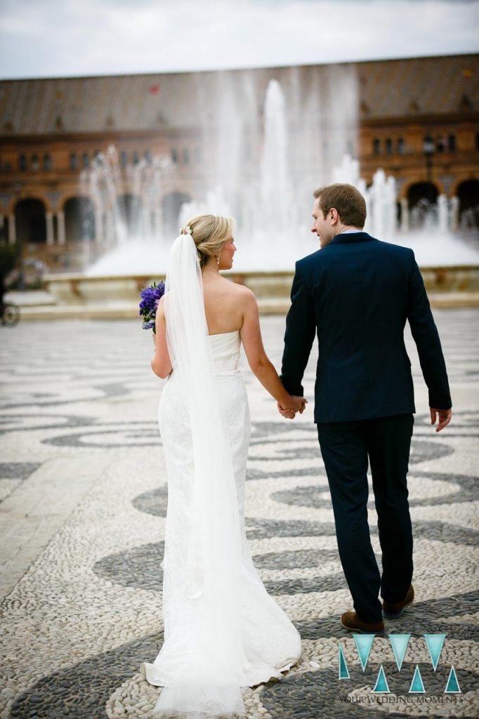 Plaza De Espana in Seville Wedding Photographer