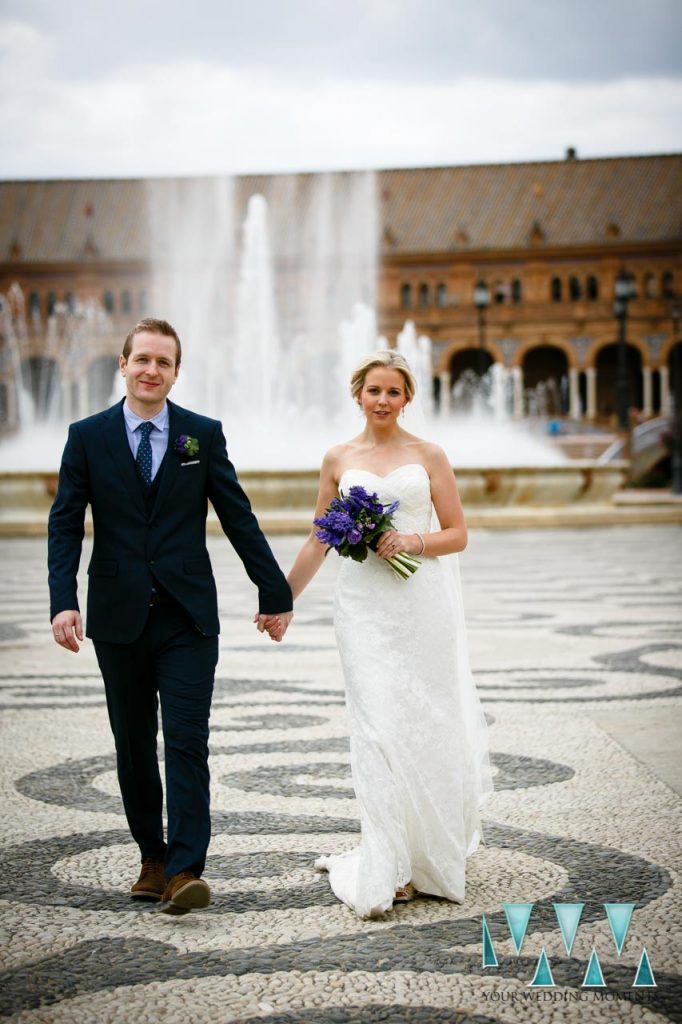 Plaza De Espana in Seville Wedding Photographer