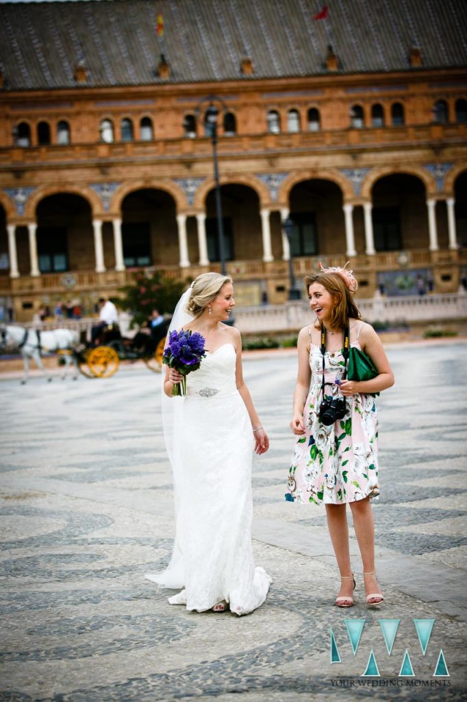 Plaza De Espana in Seville Wedding Photographer