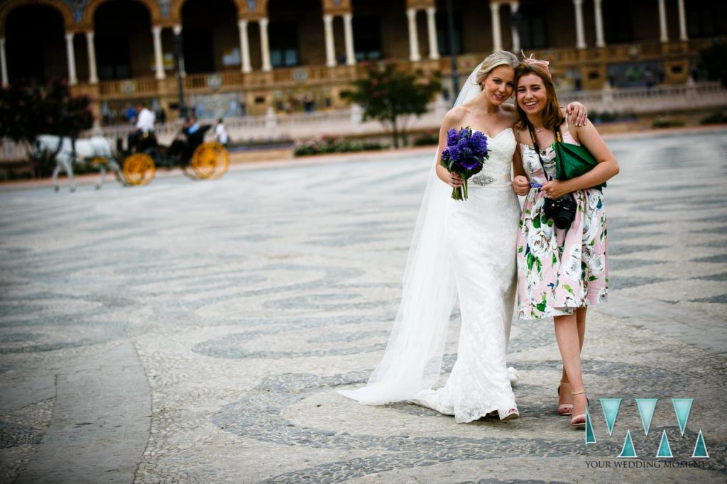 Plaza De Espana in Seville Wedding Photographer