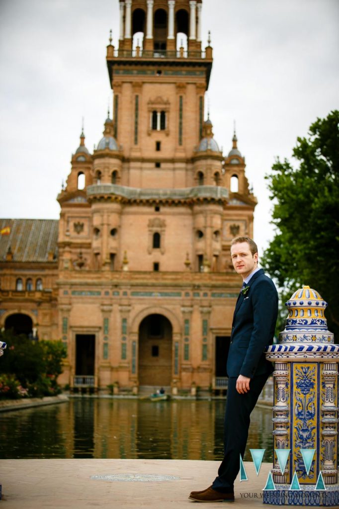 Plaza De Espana in Seville Wedding Photographer