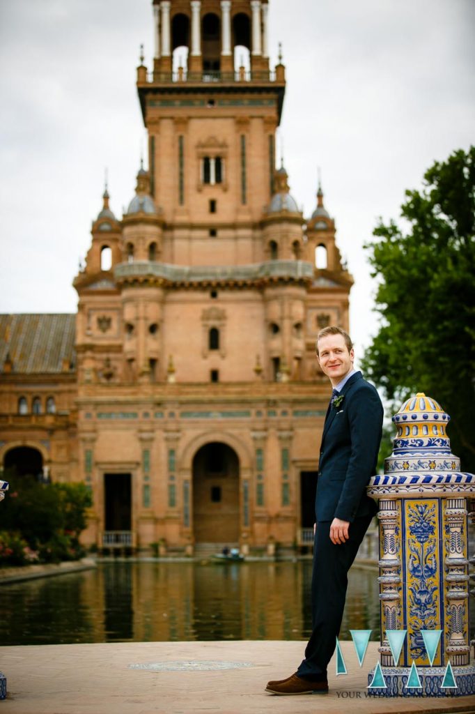 Plaza De Espana in Seville Wedding Photographer