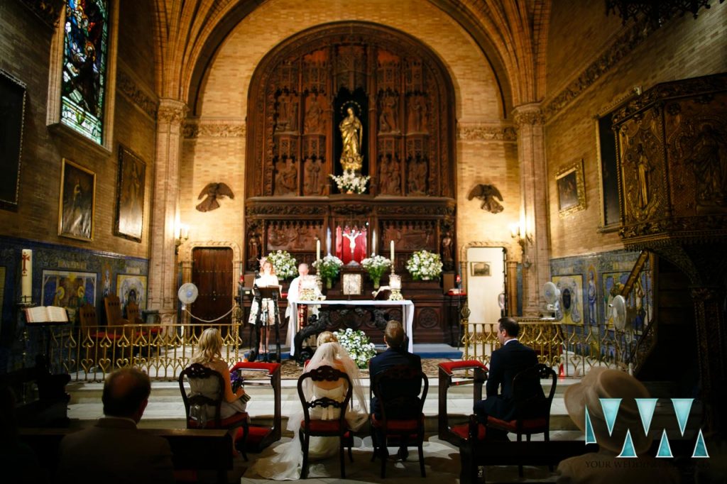 Church ceremony wedding photography Seville