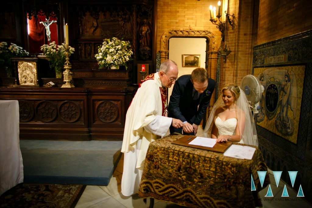 Church ceremony wedding photography Seville