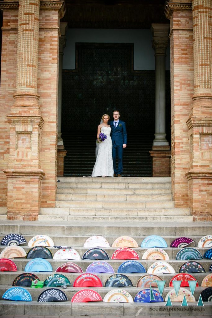 Plaza De Espana in Seville Wedding Photographer