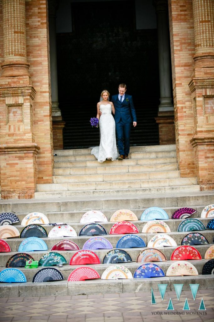 Plaza De Espana in Seville Wedding Photographer