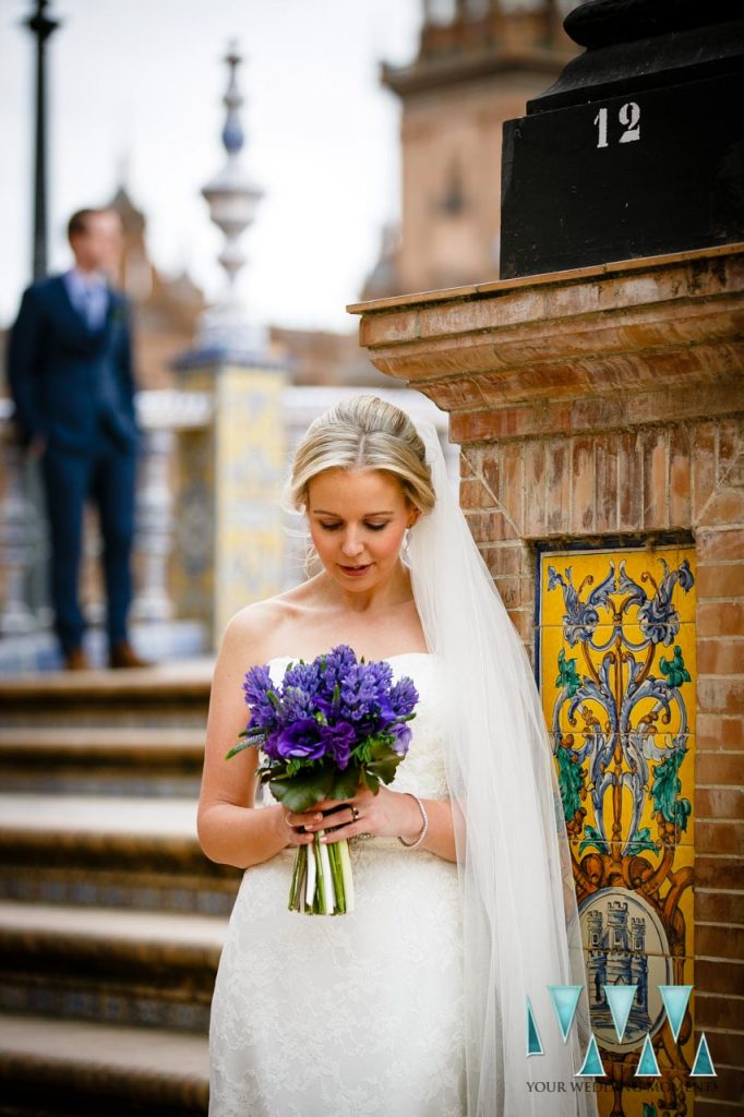 Plaza De Espana in Seville Wedding Photographer