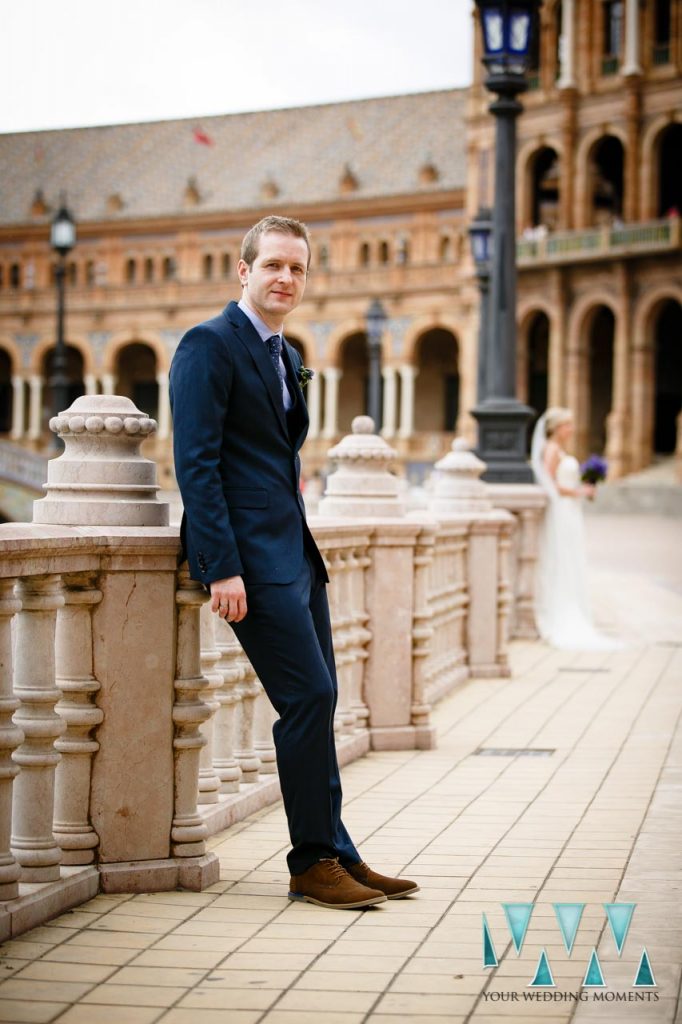 Plaza De Espana in Seville Wedding Photographer