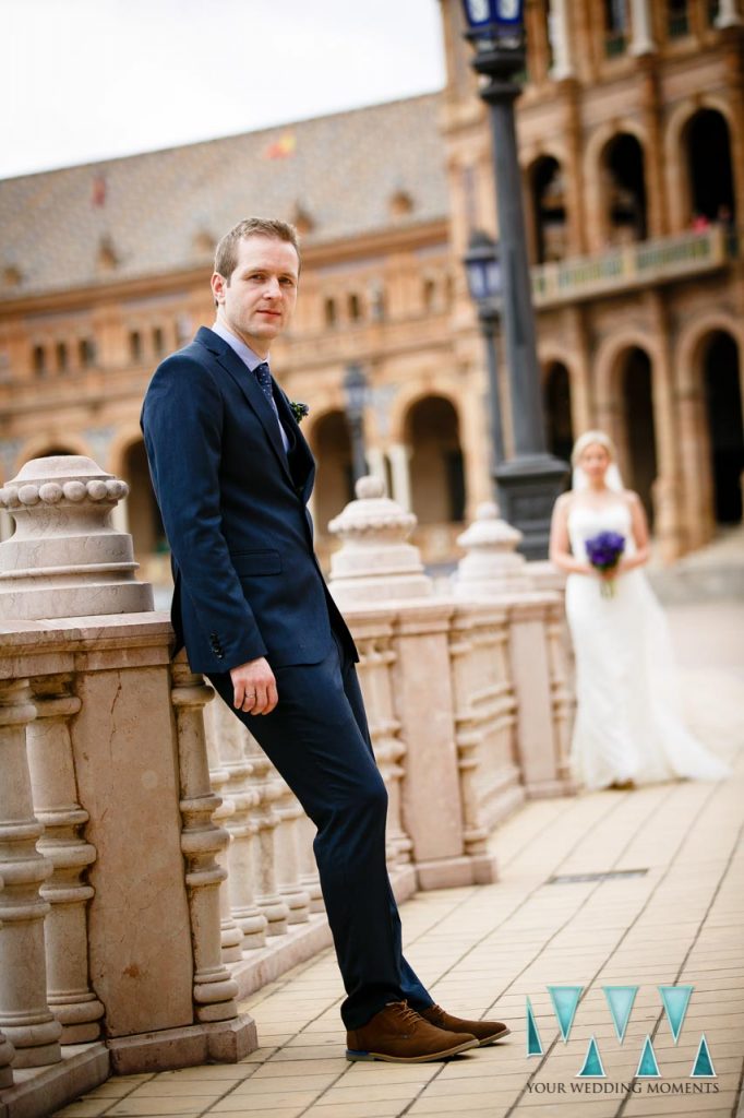 Plaza De Espana in Seville Wedding Photographer