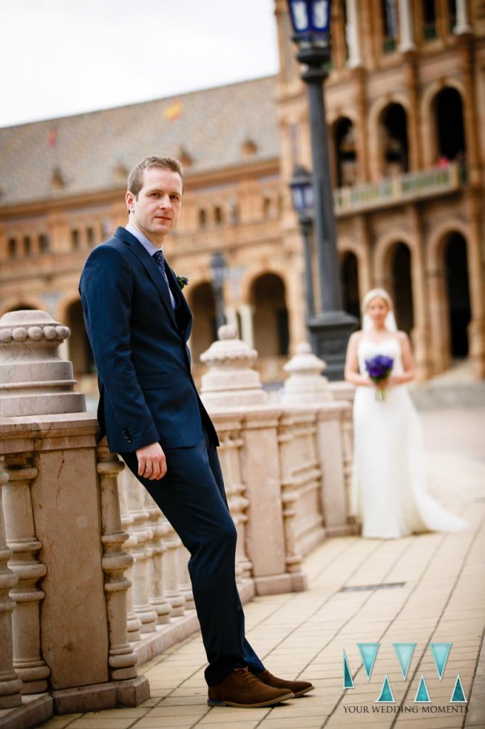 Plaza De Espana in Seville Wedding Photographer