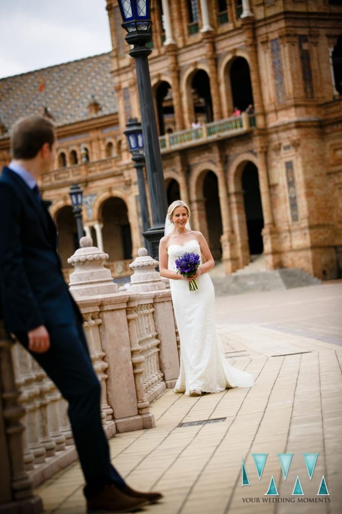 Plaza De Espana in Seville Wedding Photographer