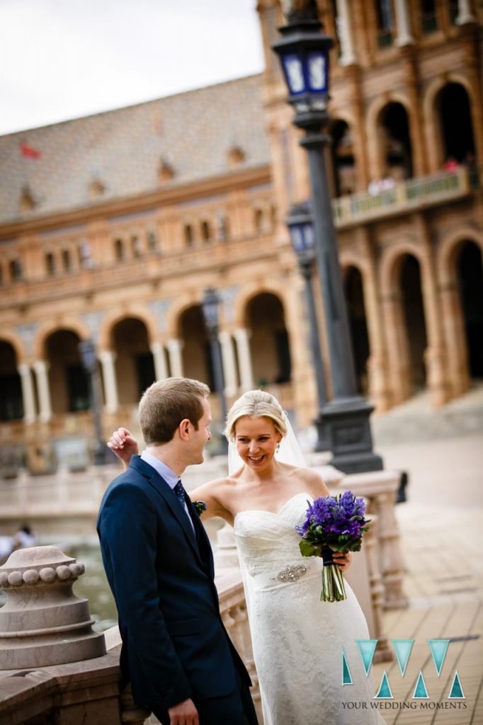 Plaza De Espana in Seville Wedding Photographer