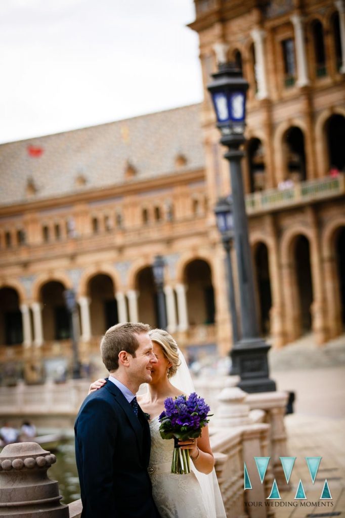 Plaza De Espana in Seville Wedding Photographer