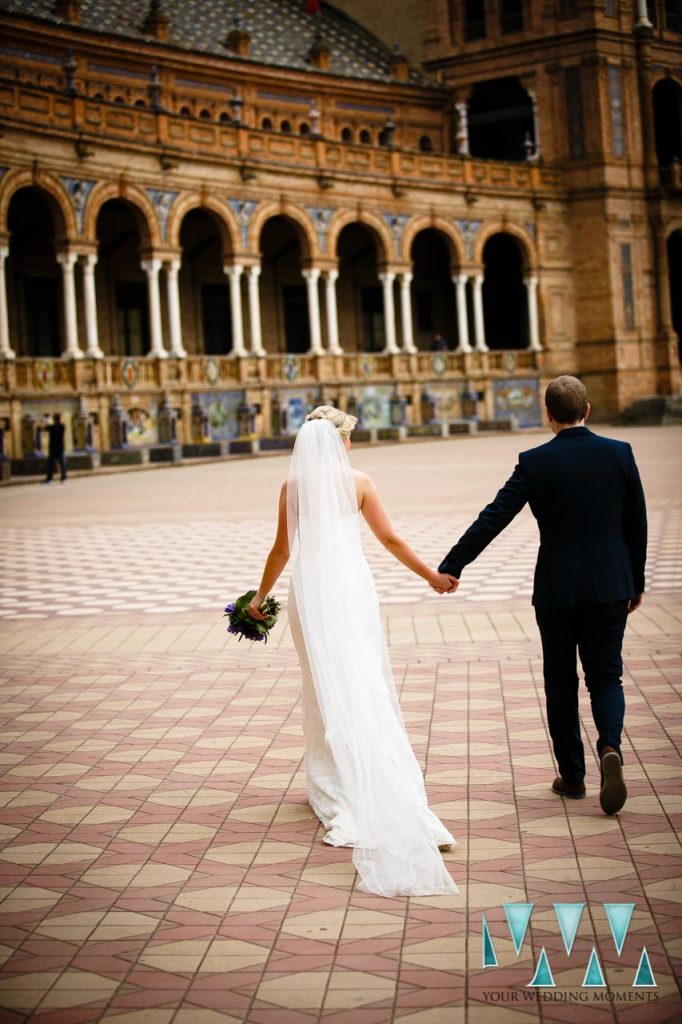 Plaza De Espana in Seville Wedding Photographer