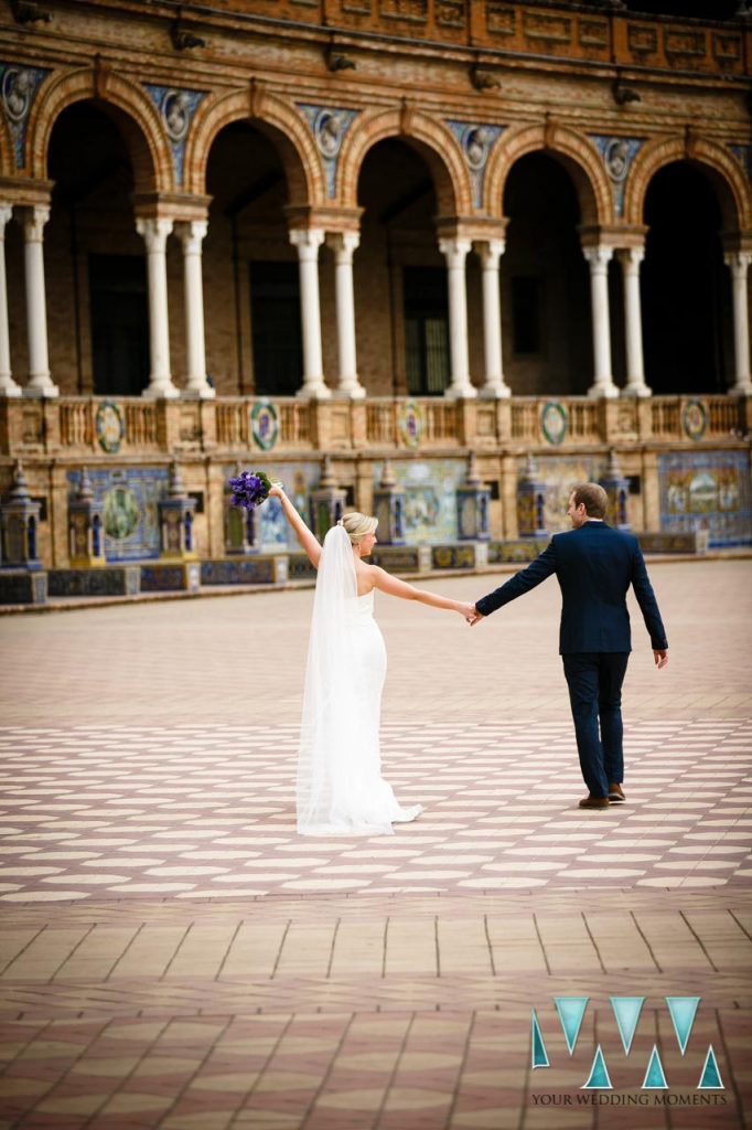 Plaza De Espana in Seville Wedding Photographer