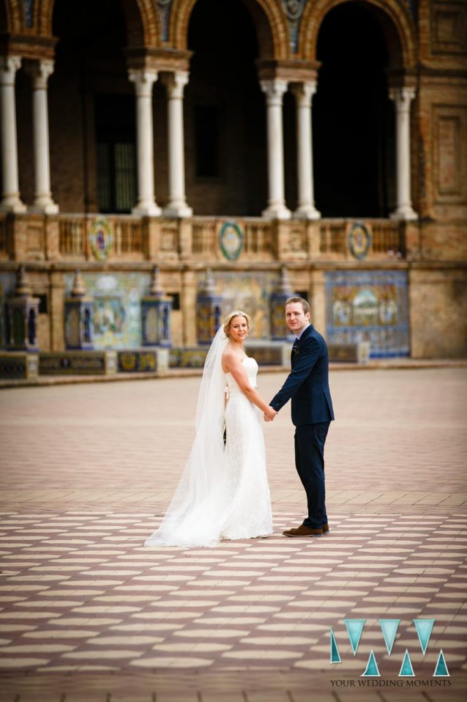 Plaza De Espana in Seville Wedding Photographer