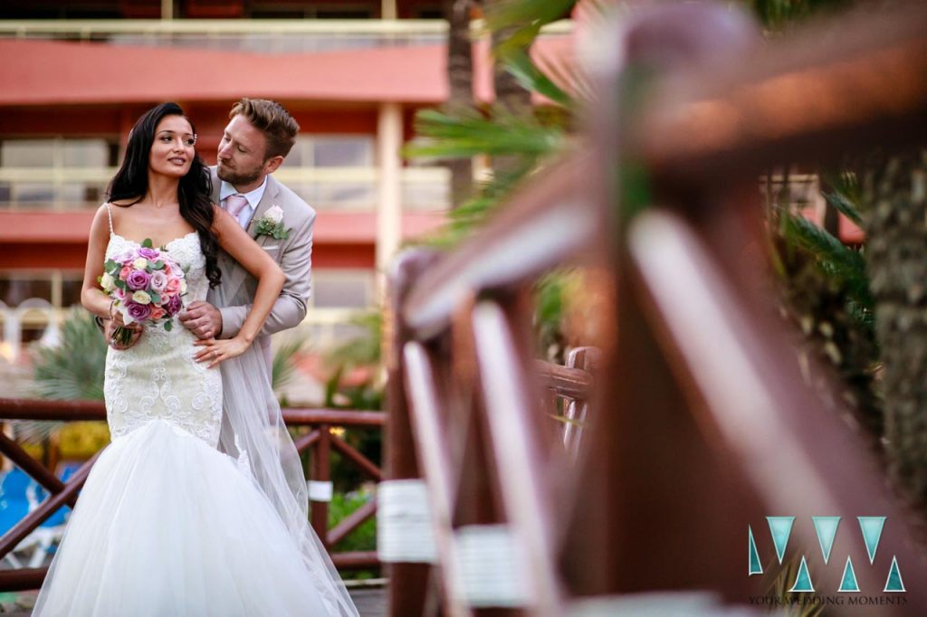 Sunset Beach Club wedding romantic portraits