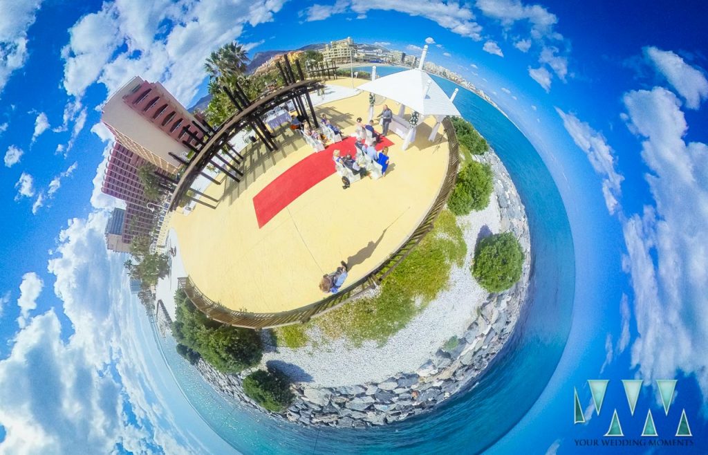 Wedding Photographer 360 degree aerial Sunset Beach Club