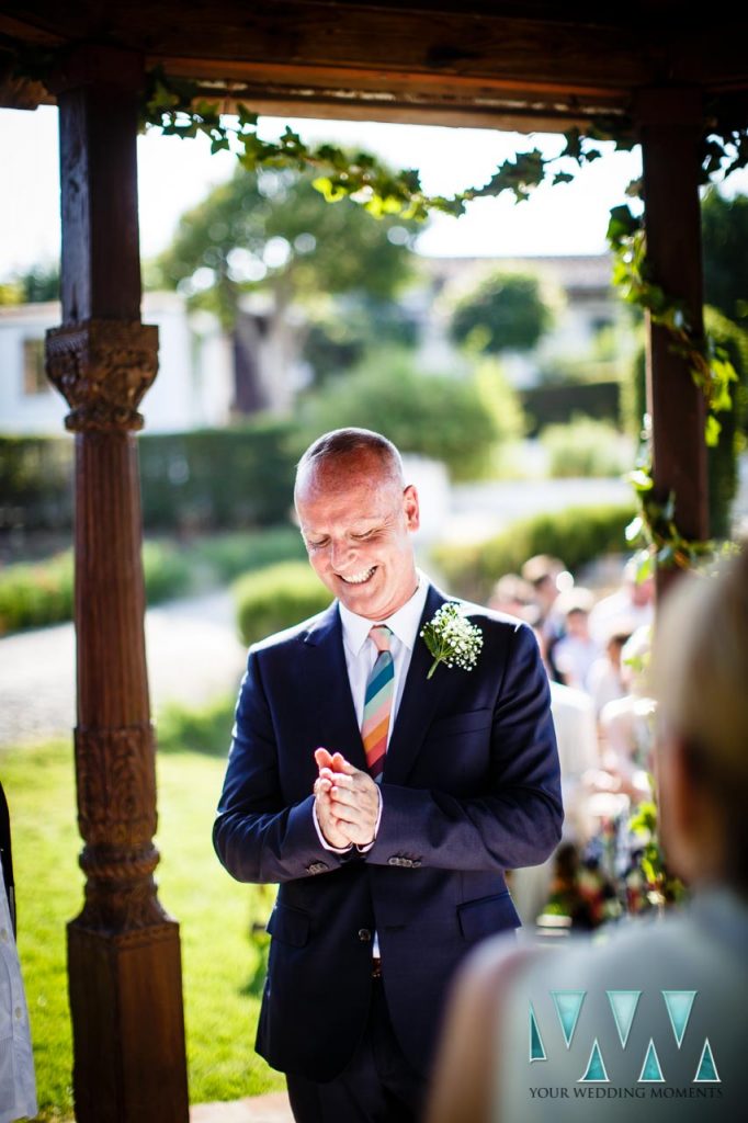 Rancho Del Ingles Wedding groom waiting in ceremony area