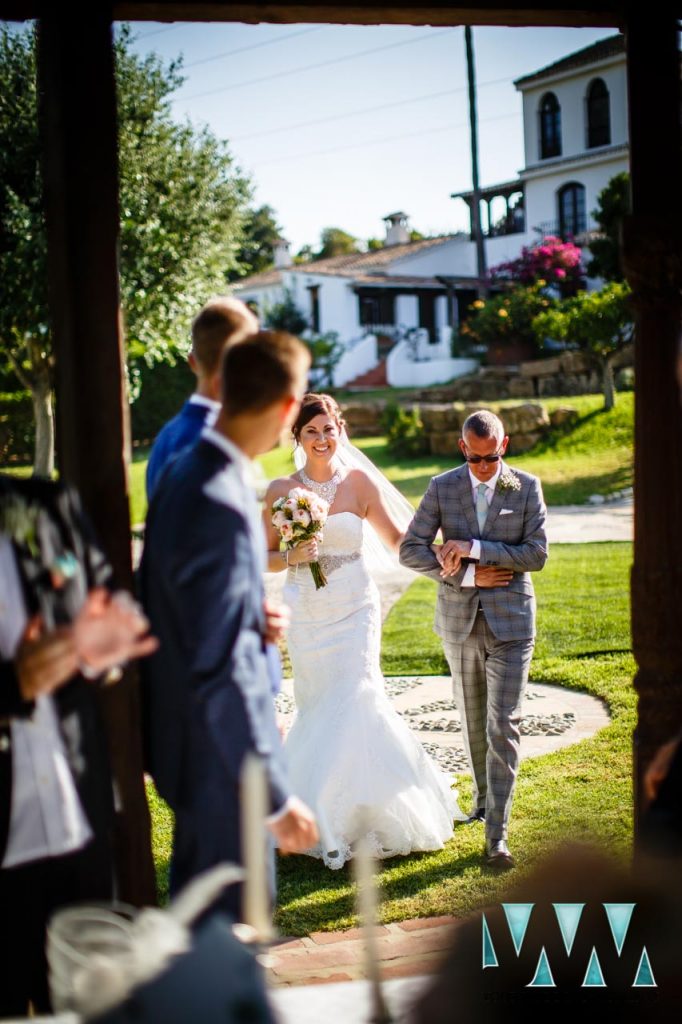 Rancho Del Ingles Wedding bride coming up the aisle