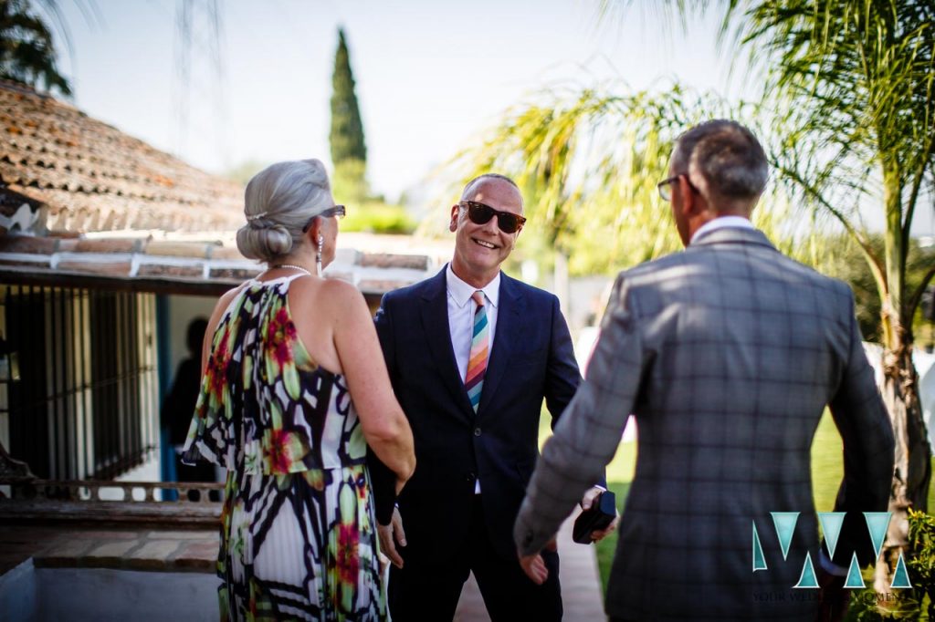 Rancho Del Ingles Wedding Groom meeting guests