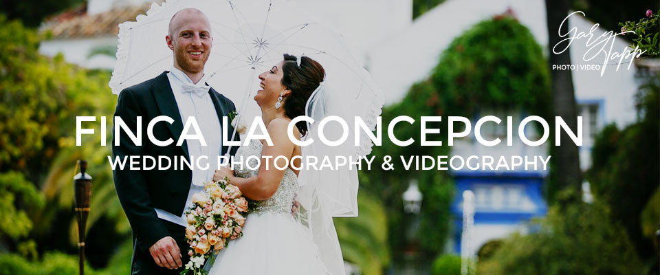 Bride and Groom pictured at Finca la Concepcion Wedding venue in Marbella