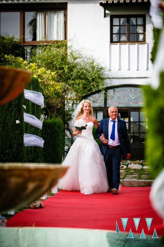 Molino de Santillan wedding bride with father