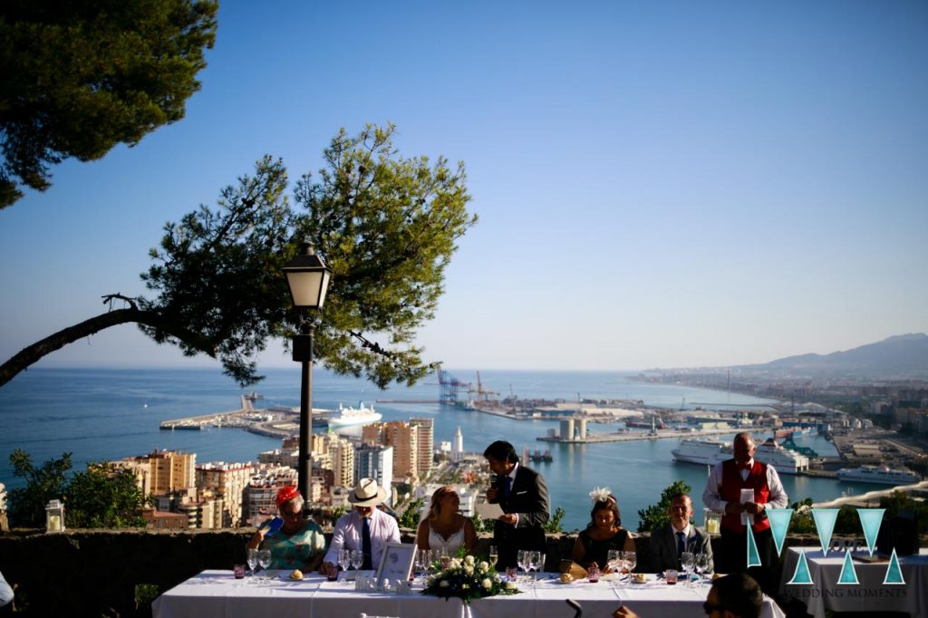 Parador De Gibralfaro wedding venue views over Malaga