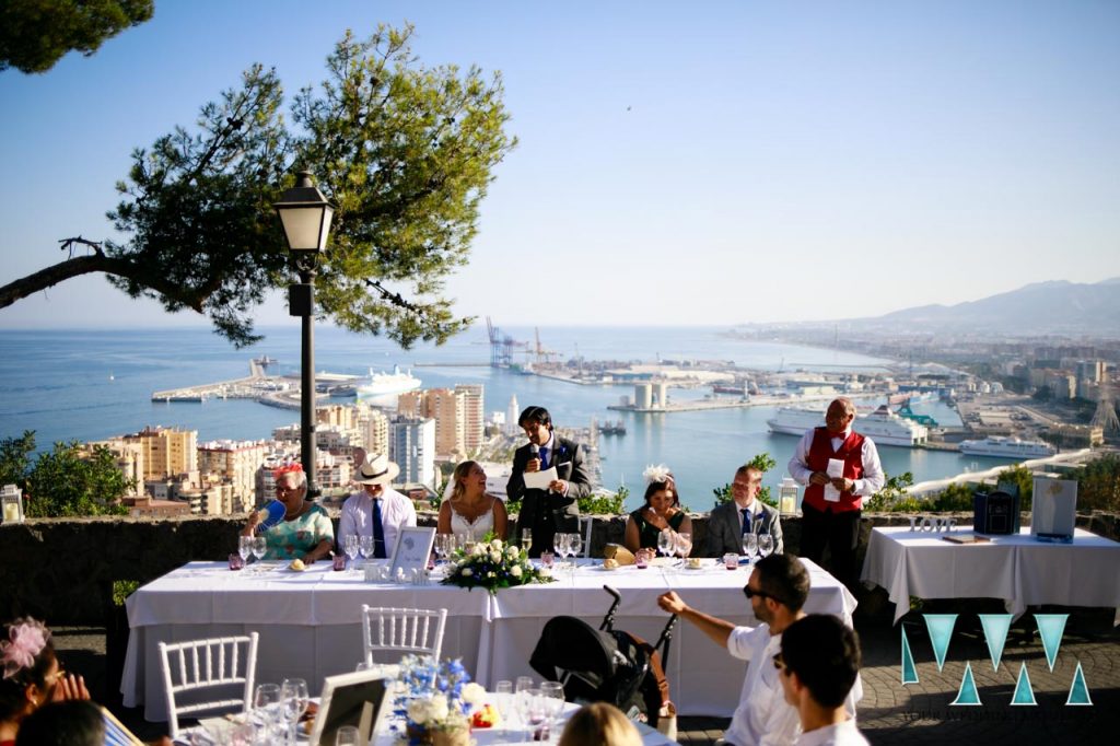 Parador De Gibralfaro wedding venue with views over Malaga City