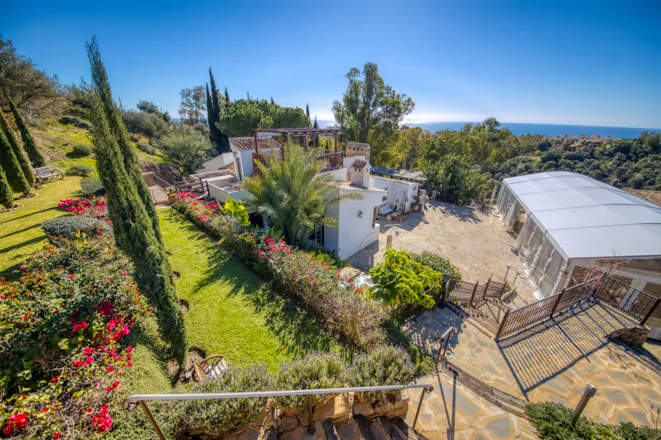 Views of the gardens and sea at the Casa Del La Era wedding venue
