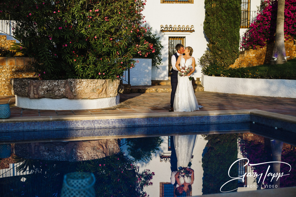 Patio area setup in the Molino Casanova wedding venue