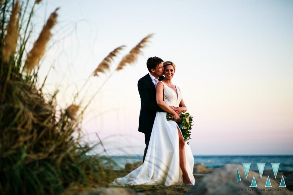 wedding couple portarits session on the beach outside Tikitano