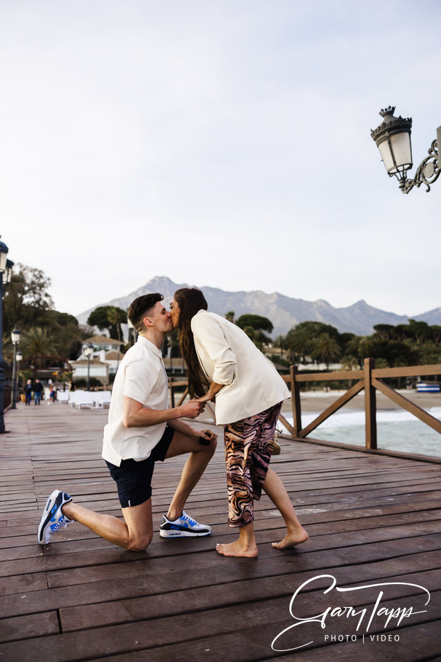 Surprise engagement and proposal photography in marbella, Costa Del Sol