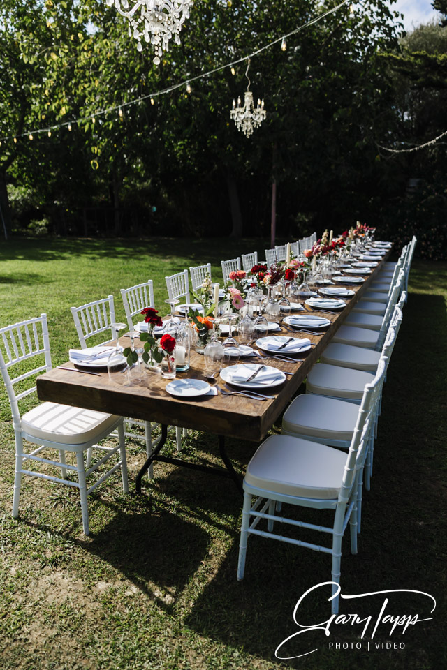 Wedding breakfast tabel setup at the Finca Monasterio wedding venue in Cadiz